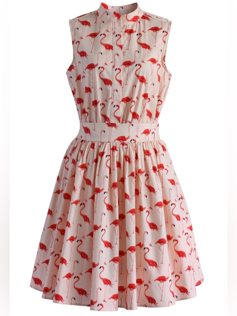 Chicwish Flamingo Fun Flare Print Retro Dress XS